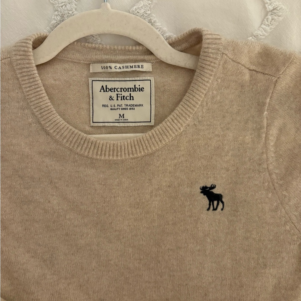 Vintage Abercrombie & Fitch Cashmere Crewneck Sweater - Beige